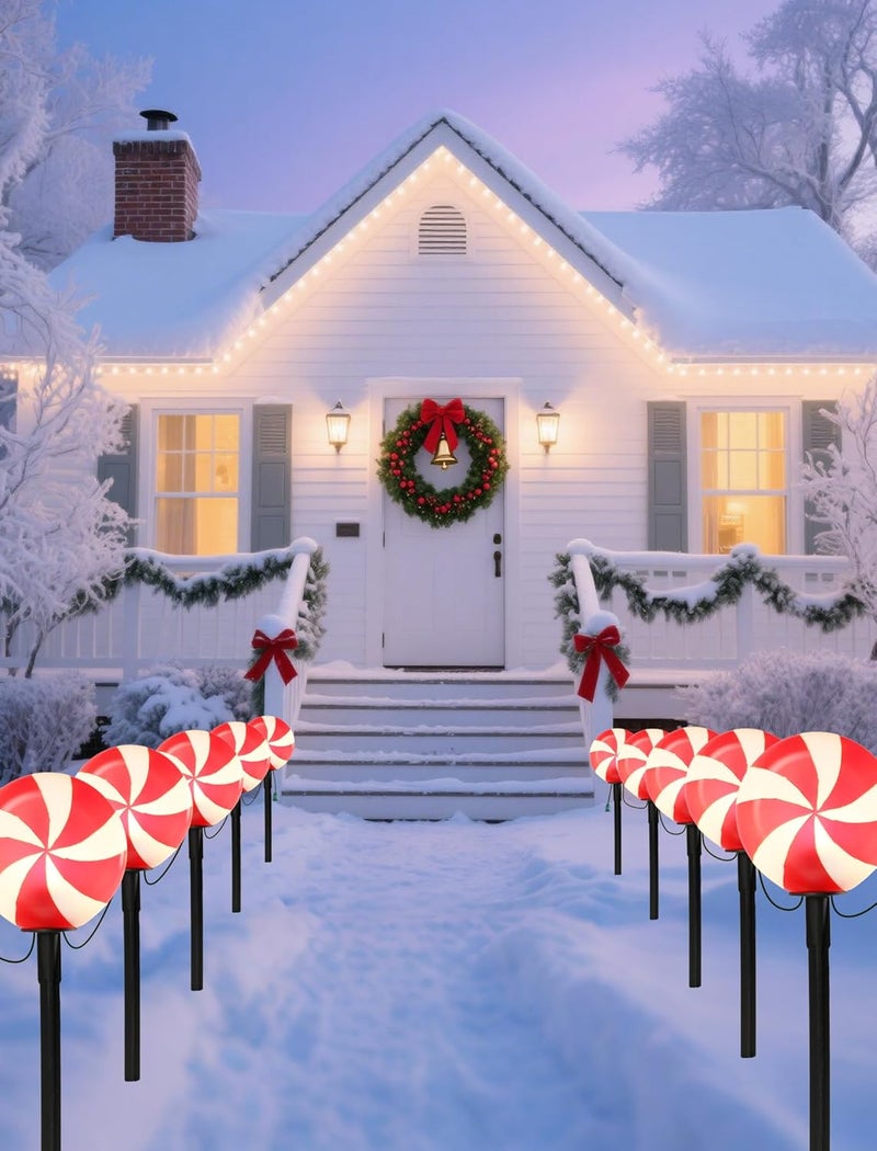 Adirxon Set of 5 Large Christmas Candy Cane Yard Stakes, Professional-Grade Outdoor Peppermint Decorations with C7 LED Lights, Heavy-Duty Holiday Light Stakes for Walkway, Lawn & Driveway - Image 4